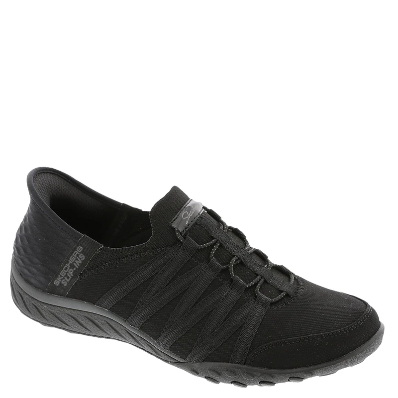 Skechers Women's Breathe-Easy ROLL-with-ME Sneaker, Black, 3 UK