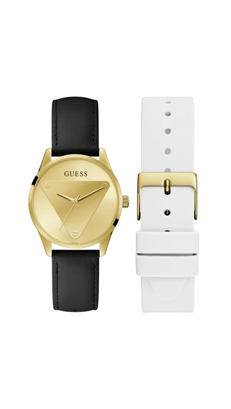 Guess Women's Quartz Analog Watch with Stainless Steel Strap GW0642L1, Black/White, Strip