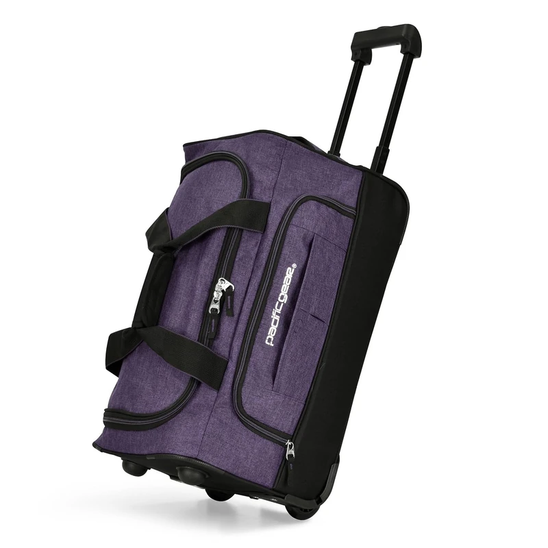 Pacific Gear Drop Bottom Rolling Duffel Bag, Purple, 21 Inch, Drop Bottom Rolling Duffel Bag