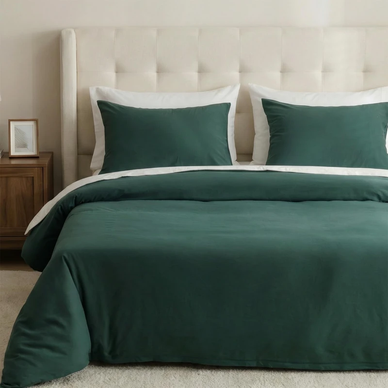 HeimenAogo Extra-Long Staple Cotton Duvet Cover Set California King, Ultra Soft and Breathable Comforter Cover with Zipper Closure, High Thread Count Egyptian Cotton Blanket Cover 3Pcs, Silver Pine