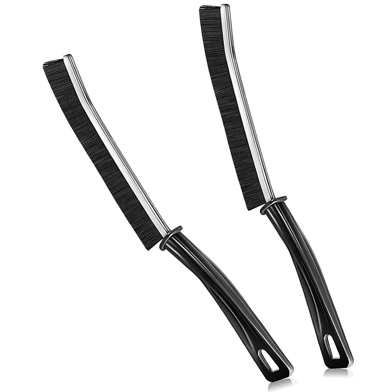 LYINUR 2Pcs Crevice Cleaning Brush, Gap Cleaning Brush Groove Scrubbing Brushes, Hard Bristle Cleaner Brush, Window Door Bathroom Track Slots Gap Thin Cleaning Tool for Home Kitchen Small Spaces