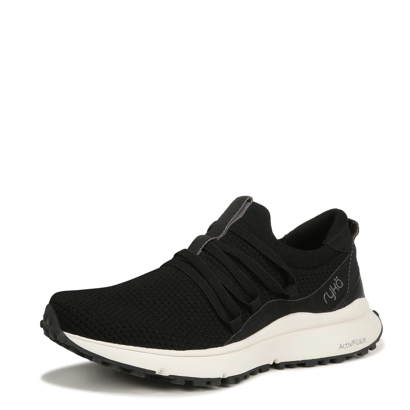 Ryka Women's Jumpstart Lace Slip On Sneaker, Black, 5 UK
