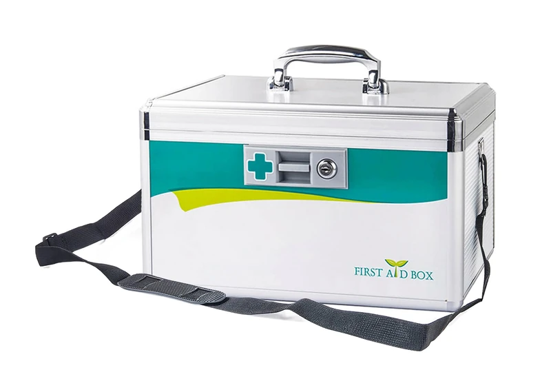 TUKA-i-AKUT TKD6400-M 17L Lockable Medicine Box, Child Safety, First Aid Box, Medicine Cabinet, Aluminium Alloy with Handle and Carrying Strap, 26 x 18 x 17 cm