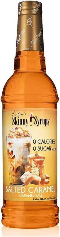 Jordan's Skinny Mixes Salted Caramel | Zero Sugar Flavouring Syrup for Coffee, Tea, Lattes, Jordan's Skinny Syrups Sugar Free Drink Mix, 1 Bottle (750 mL)