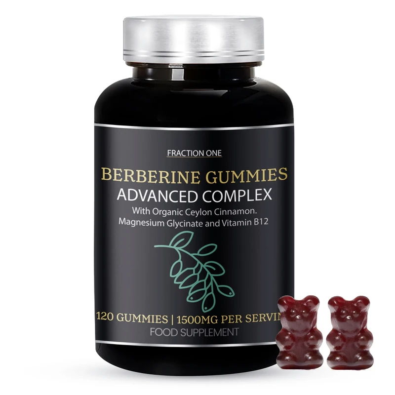Fraction One Berberine Gummies – 120 Gummies – 1500 mg per Serving, Ceylon Cinnamon 1000mg and Vitamin B12, Magnesium Glycinate 400mg – Supports Immunity, Improve Metabolism – Vegan – 60 Days Supp
