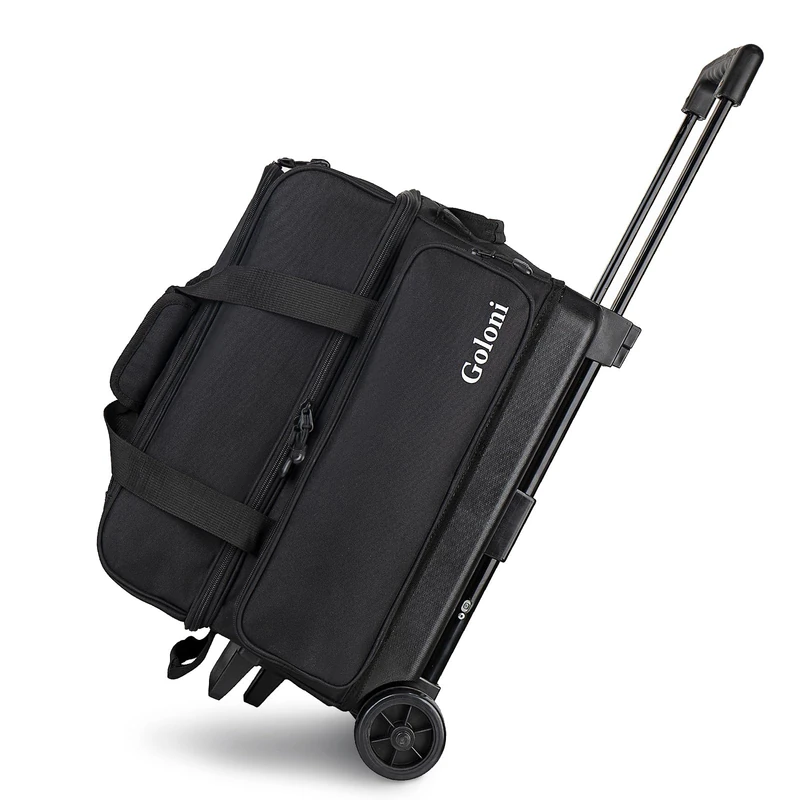 Goloni Bowling Roller Bags,Bowling Ball Bag,Two Ball Bowling Bag with Wheels