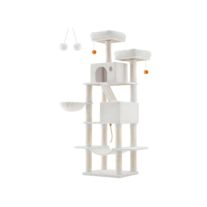 Feandrea Cat Tree, 206 cm XXL Cat Tower with 13 Scratching Posts