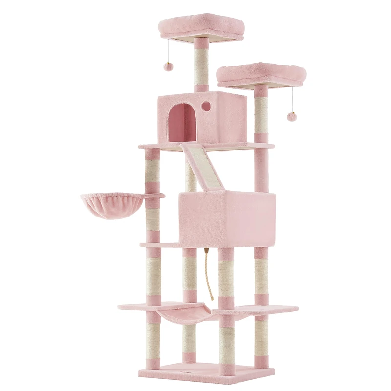 Feandrea Cat Tree, 206 cm XXL Cat Tower with 13 Scratching Posts