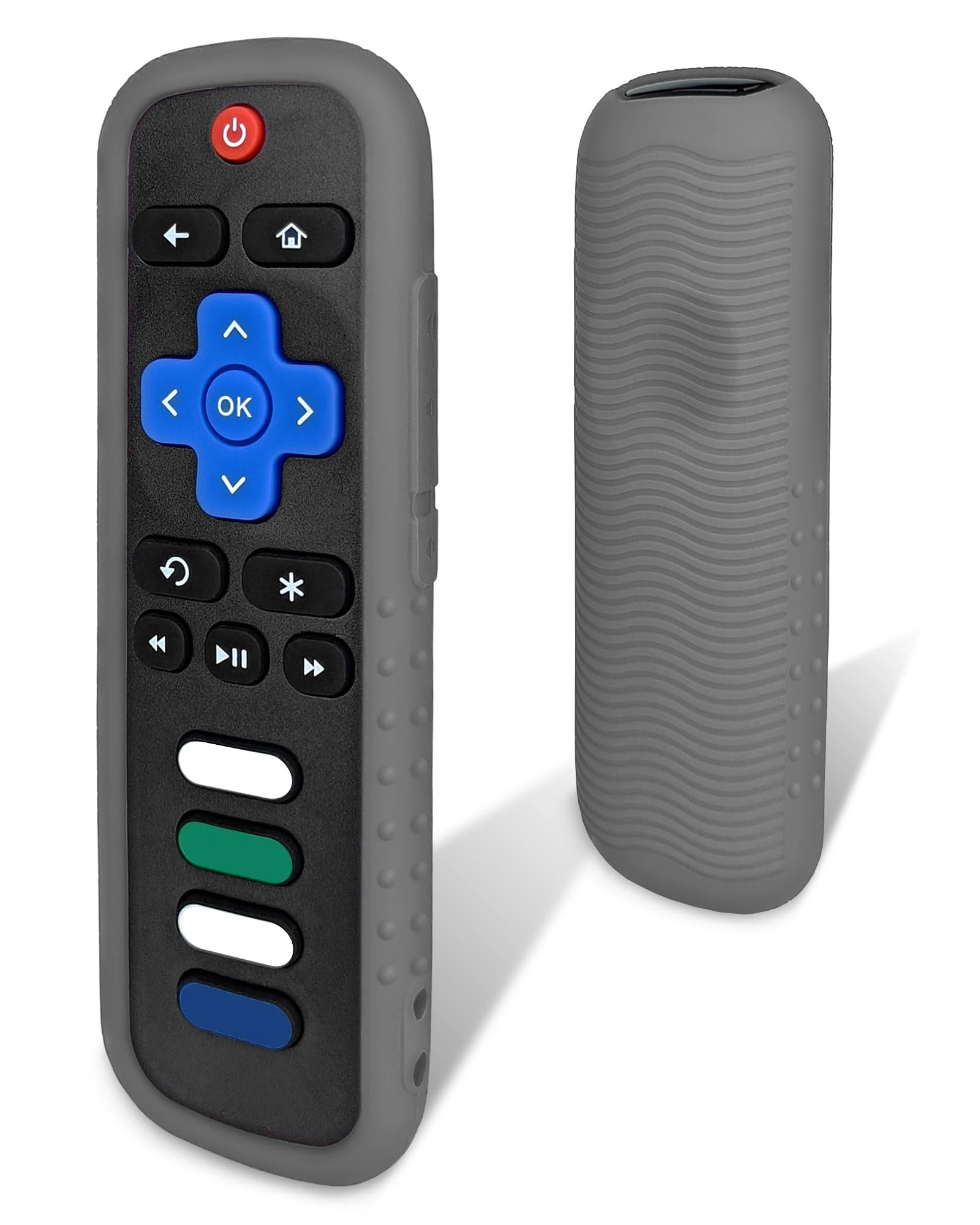 Protective Cover for Roku Remote - Environmentally Friendly Silicone Material, Drop-Proof, Dust-Proof, Washable, Compatible with Most Models of Roku Voice Remote Skin, Roku TV Remote Case (Gray)