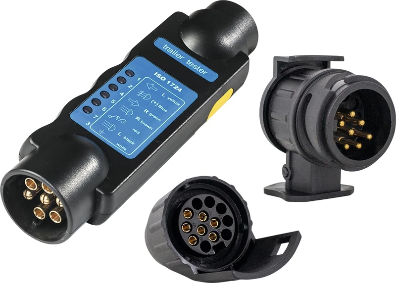 as - Schwabe Camping Caravan Tester 13-Pin Outdoor Trailer Lighting and Cable Tester Control for Plugs and Sockets Circuit Tester Car Caravan & Motorhome Black I 61468