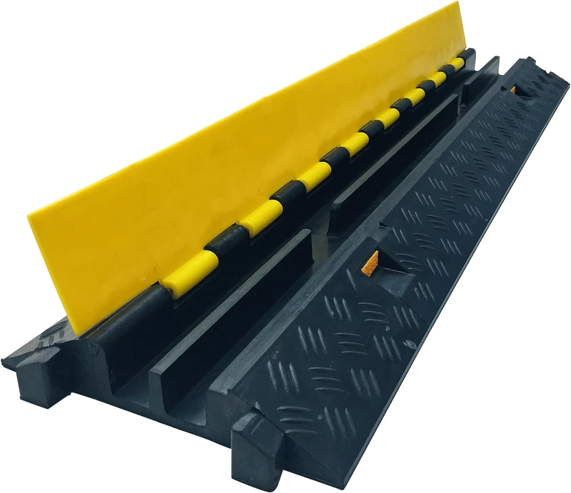 as - Schwabe Cable Bridge 2 Channel Straight 1020 x 245 x 45 mm - Cable Protection Mat Solid Rubber - Cable Duct 32 x 32 mm - Hose Bridge Load Capacity up to 10 t - Override Protection for Cable -