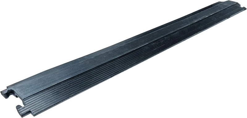 as - Schwabe 63211 Cable Bridge 1K Straight, 1 Channel, Solid Rubber, Black, Load Capacity up to 10t, L x W x H: 1040 x 135 x 20 mm, Channel Size 35 x 15 mm