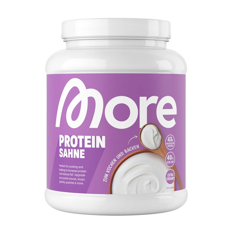 More Protein, Cream, 600 g, 1.32 lbs, 12 Servings, Mix of whey Concentrate and Casein, Ideal for Building and maintaining Muscle, with lactase, Perfect for Cooking and Baking – Made in Germany