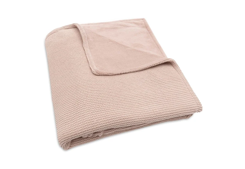 Jollein 517-522-67068 Children's Knitted Blanket with Fleece Basic Knit Pink (100 x 150 cm)