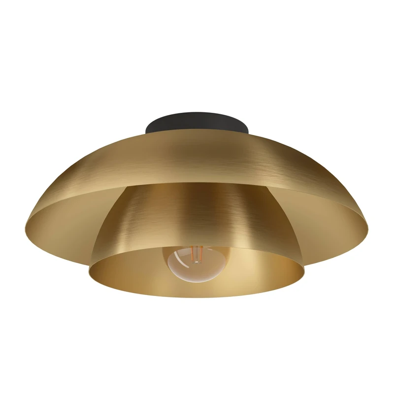 Eglo Ceiling Light Fixture Cenciara, Elegant Ceiling lamp, Living Room and Bedroom Lighting, Brass Finished Metal, E27 Socket, Ø 16"