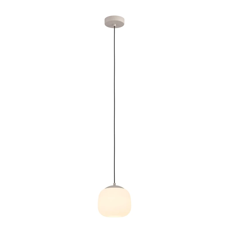Eglo Pendant Lamp Cominio, Single-Flame Light Above Dining Table, Room Made of Frosted Glass and Metal in Taupe, Fixture with E27 Socket, Ø 18.5 cm