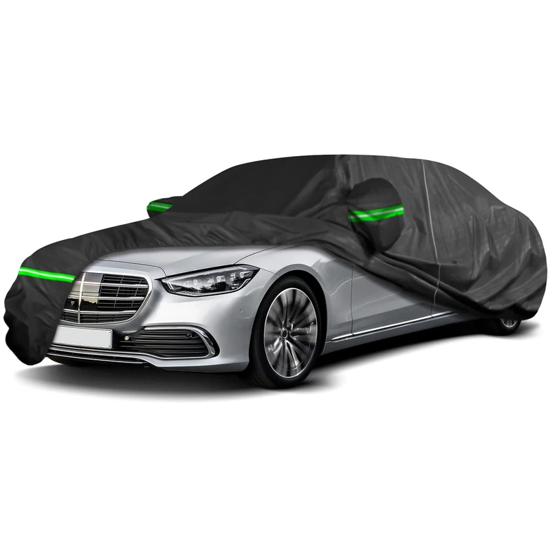 AROJAK Waterproof Car Cover for 2006-2022 Mercedes Benz S-Class S250 S300 S350 S400 S450 190T All Weather Car Covers with Zipper Door,Windproof Bands for Sun/Snow/Rain/Dust/Hail Protection