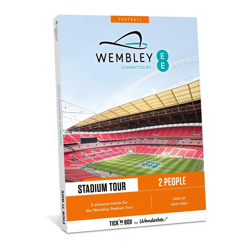 Tick&Box - Gift Box - Wembley Stadium Tour for 2 - Visit The Home of Football - Football Gift - Experience For Three Lions Fans - Unique Experience for a true London souvenir - Valid for 2 years