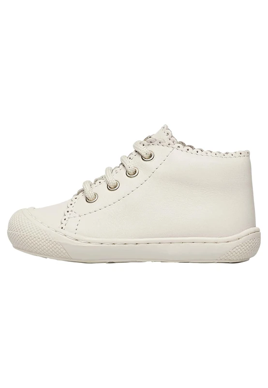 Naturino Girls Cottins Leather First Steps Shoes, Milk Lace Glitter, 7 UK Child White