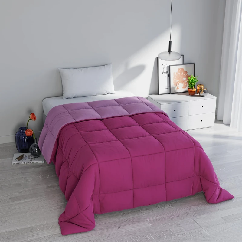 Italian Bed Linen ELEGANT Winter Quilt, Fuchsia/Lilac, 220x260cm