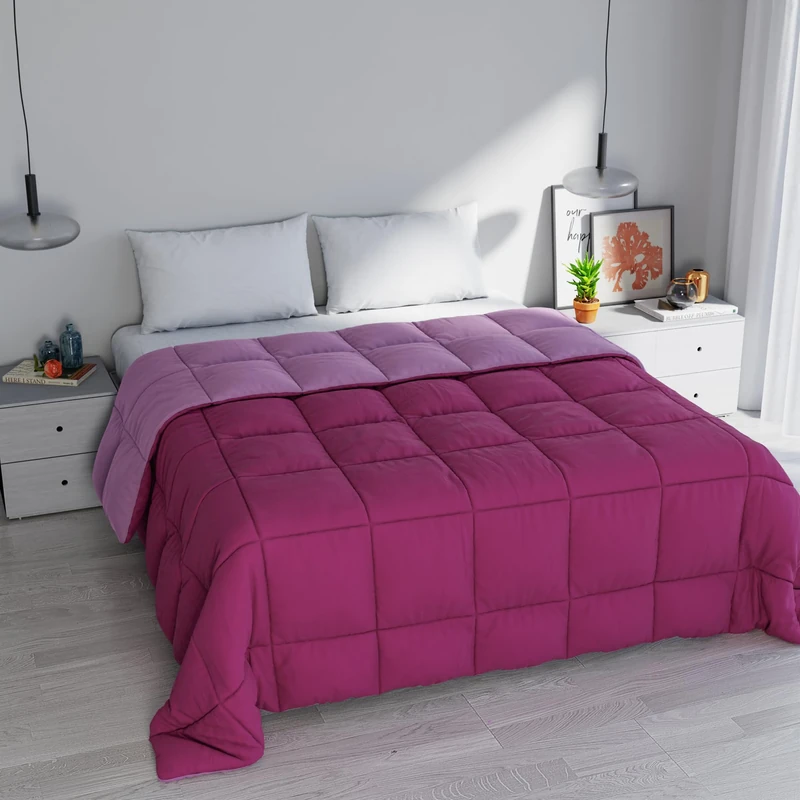 Italian Bed Linen ELEGANT Winter Quilt, Fuchsia/Lilac, 260x260cm