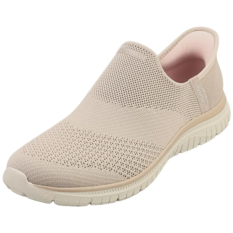 Skechers Women's Virtue Sleek Slip-On Sneakers, Taupe Knit, 5 UK