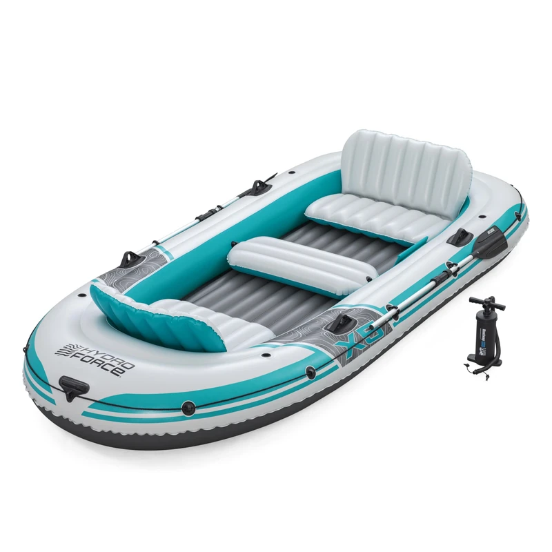 Bestway | Hydro-Force Adventure Elite X5 Inflatable Raft Set| Inflatable Boat with Hand Pump, Oars, Seats, Gear Pouch, Carry Bag | Five-Seater