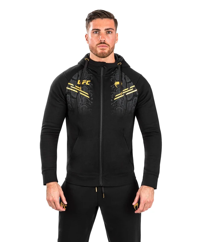 Venum, UFC Adrenaline Replica Men’s Zip Hoodie, Men's, M, Black/Gold