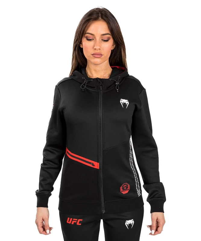 Venum, UFC Adrenaline Fight Week Women’s Zip Hoodie, Women's, L, Black