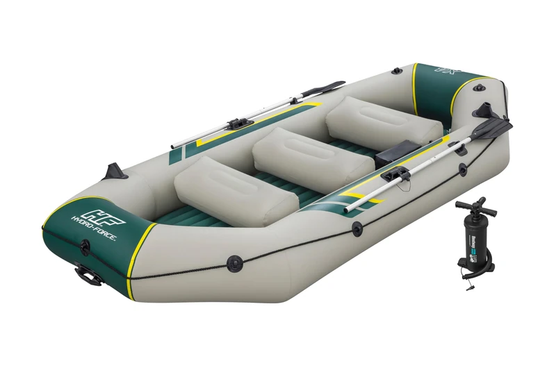 Bestway | Hydro-Force Ranger Elite X4 Inflatable Raft Set| Inflatable Boat with Hand Pump, Oars, Seats, Gear Pouch, Carry Bag | Four-Seater