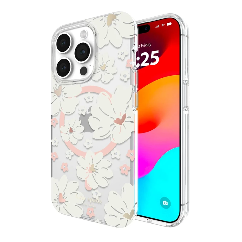 Kate Spade New York Case-Mate iPhone 15 Pro Case, Compatible with Mag Safe - Classic Peony