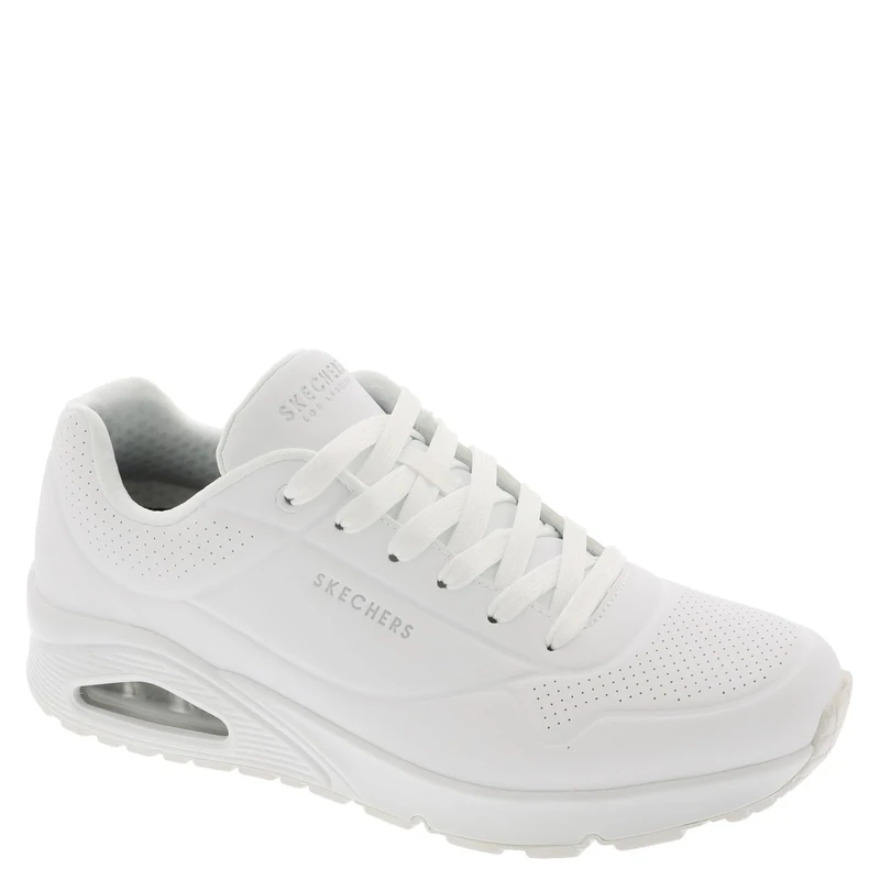 Skechers Men's Uno Stand On Air Trainers, White Durabuck/Mesh, 7 UK Wide