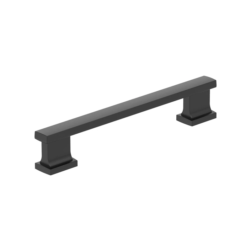Amerock 10BX37092MB | Matte Black Cabinet Pull | 5-1/16 inch (128mm) Center-to-Center | 10 Pack | Triomphe | Furniture Hardware