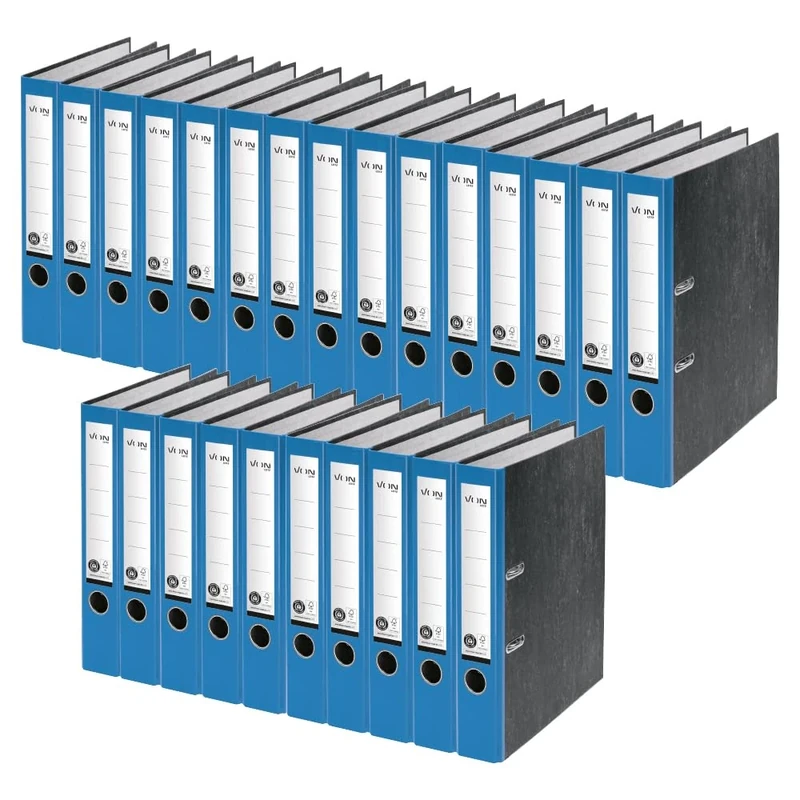 VON Leitz A4 Folder, 100% Recycled Paper, 50 mm Spine Width, for 350 Sheets, Blue Angel & FSC Certified, for School, Study & Home, Blue, 10540035