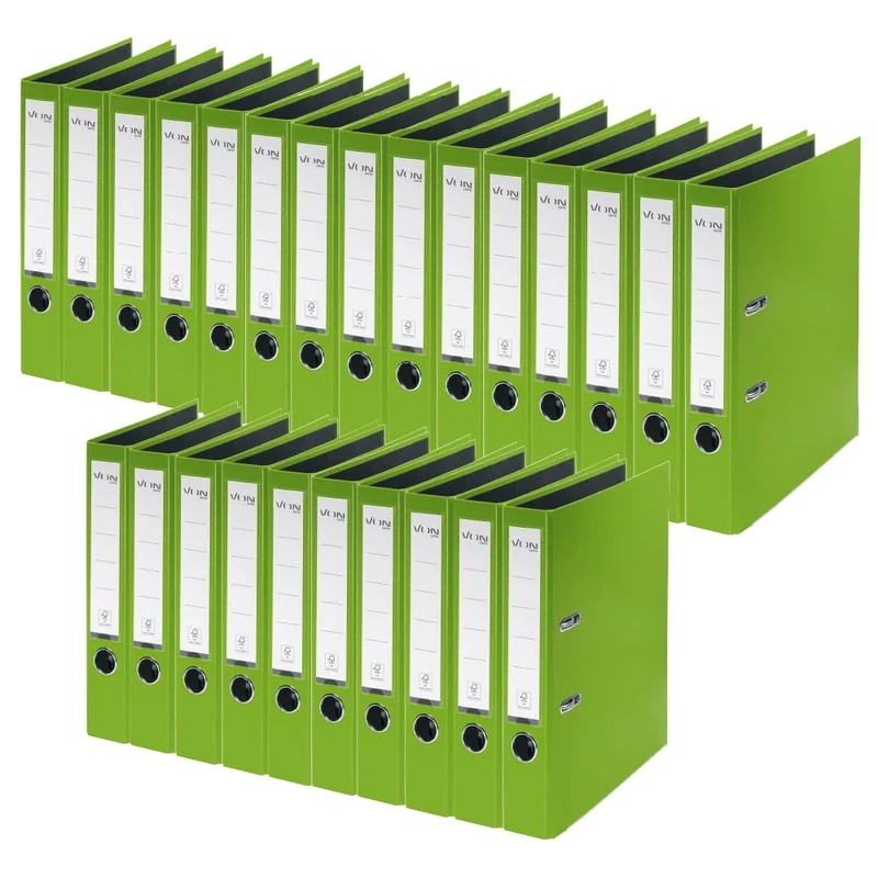 VON Leitz 10560055 A4 Folder, Cardboard with Plastic Cover, 50 mm Spine Width, for 350 Sheets, Blue Angel & FSC Certified, for School, Study & Home, Green, 10560055