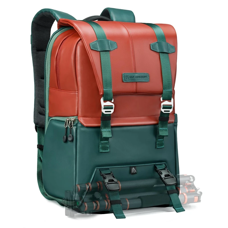 K&F CONCEPT 20L Camera Backpack for Photographers Large Capacity Camera Bags with Raincover, 15.6 Inch Laptop Compartment for Camera Drone Bags - Image 1