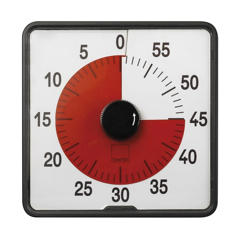 TimeTEX - Timer "Countdown" L Red | Precise Timer for Versatile Time Keeping with Practical Functions | Contents: Battery-Operated Timer in Red (Size: Approx. 20 x 20 cm)