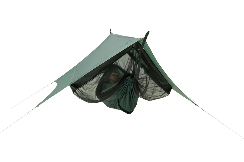 AMAZONAS Traveller Camp - Ultralight Hammock Complete Set with Mosquito Net and Tarp | Load Capacity 200 kg | Only 1.6 kg | Ideal for Outdoor Adventures