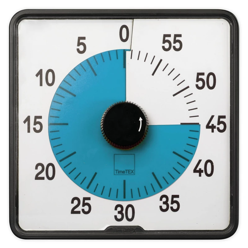 TimeTEX - Timer "Countdown" L Blue | Precise Timer for Versatile Time Keeping with Practical Functions | Contents: Battery-Operated Timer in Blue (Size Approx. 20 x 20 cm)