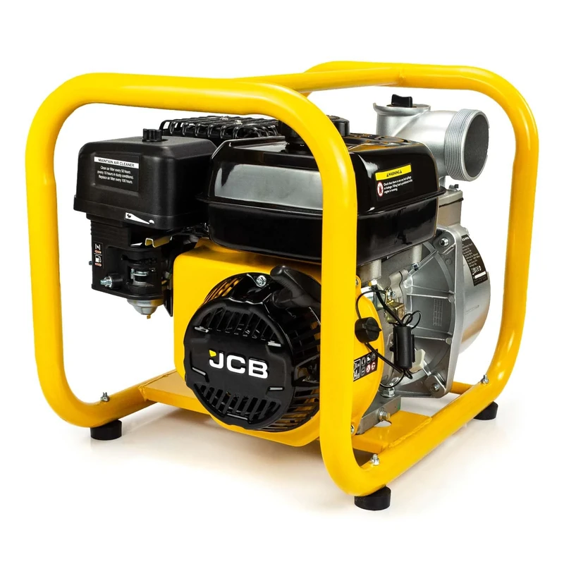 JCB 80mm 3’’ Professional Petrol Water Pump 7.5hp 224cc 4-Stroke Heavy-Duty 32mm Open Water Pump Frame 28m Lift 7m Suction 3.6L Fuel Tank 3 Years Warranty