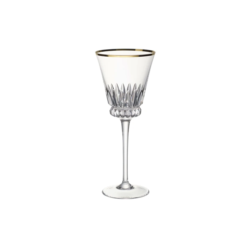 Villeroy & Boch - Grand Royal Gold White Wine Goblet Set with Gold Rim, 125 ml Wine Glasses, Crystal Glass, Clear