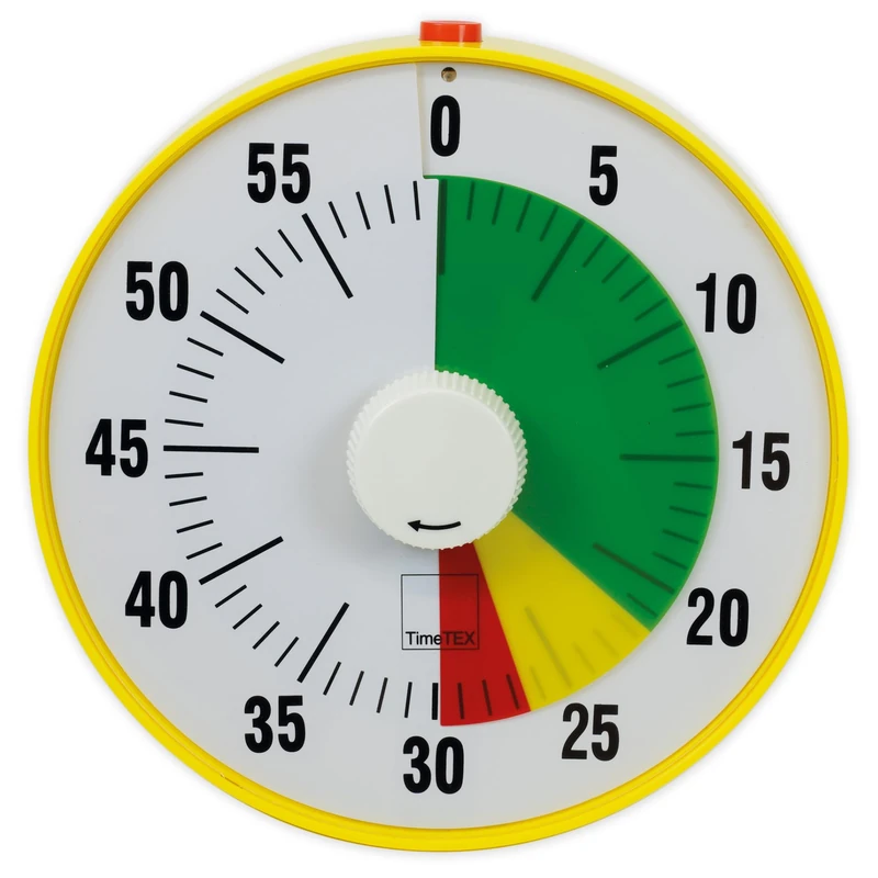 TimeTEX Time Duration Clock, Yellow, 19 cm ø
