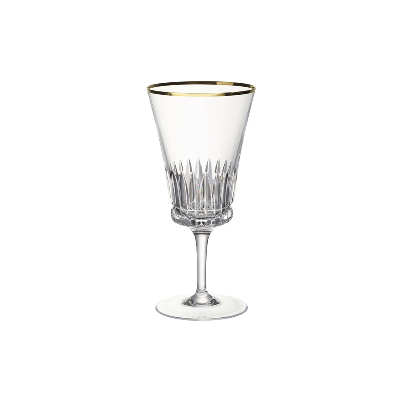 Villeroy & Boch - Grand Royal Gold Water Goblet Set with Gold Rim, 250 ml Water Glasses, Crystal Glass, Clear
