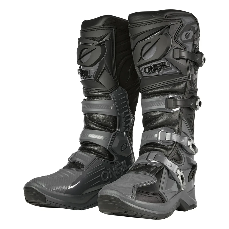 O'NEAL | Motocross Boots | Enduro Motorcycle | Anti-Slip Outsole for Maximum Grip, Heat Protection made from Microfibre | RMX PRO Boot V.24 | Adult | Black Grey | Size 49