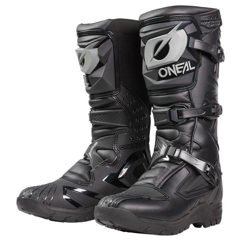 O'NEAL | Motocross Boots | MX Enduro | Inner Ankle, Foot & Shift Zone Protection, Perforated Lining | Boots RSX Adventure V.24 | Adult | Black | Size 48