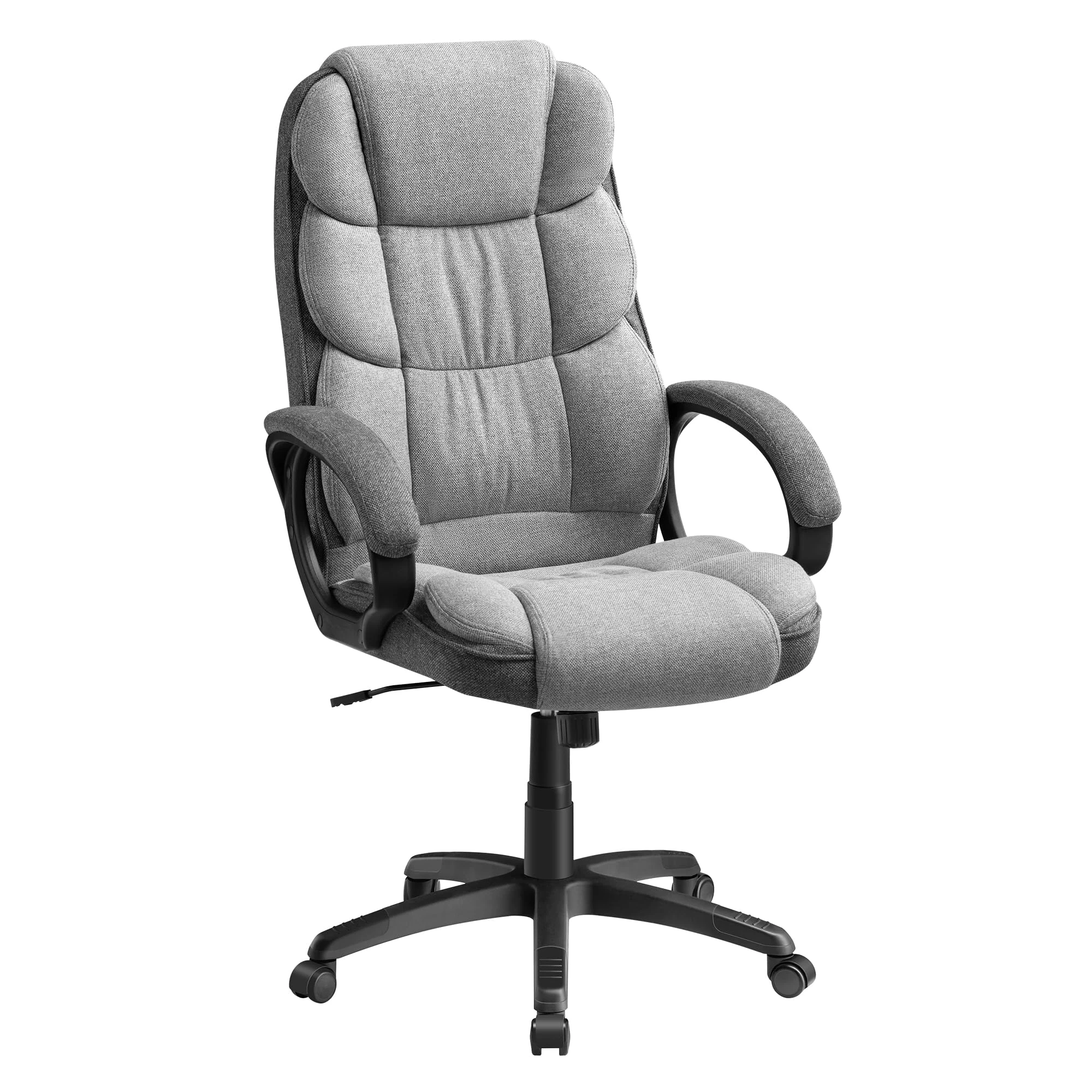 SONGMICS, Gaming, Desk, Executive Office Chair, Ergonomic Design, Swivel Castors, Adjustable Height, Armrests, Dove Grey OBG024G11, 27.6" D x 27.6" W x (45.7"-49.6" H)