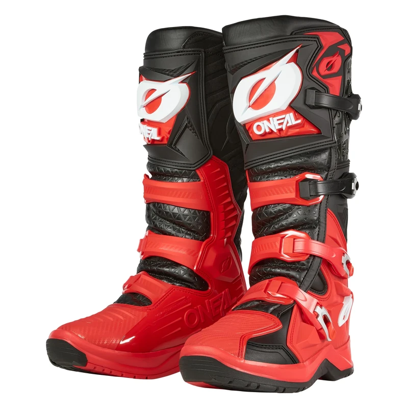O'NEAL | Motocross Boots | Enduro Motorcycle | Anti-Slip Outsole for maximum grip, heat protection made from microfibre | RMX PRO Boot V.24 | Adult | Black Red | Size 43