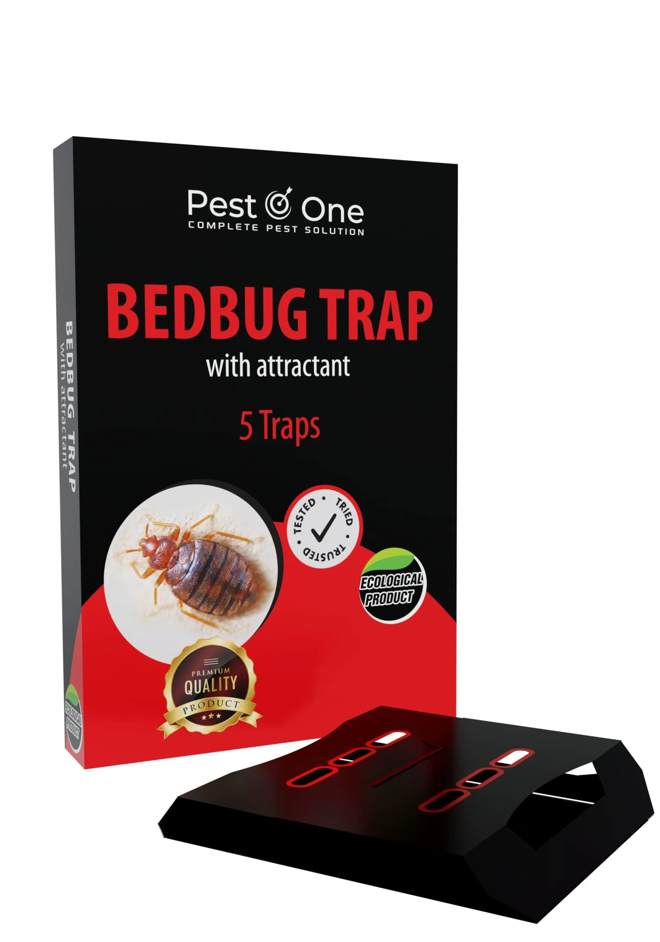 Effective Bed Bug Trap - Safeguard Your Sleep with Our Proven Bedbug Detector - Eco-Friendly Design, Easy to Use - Stay Bug-Free Today! 1 Box (5 Traps)