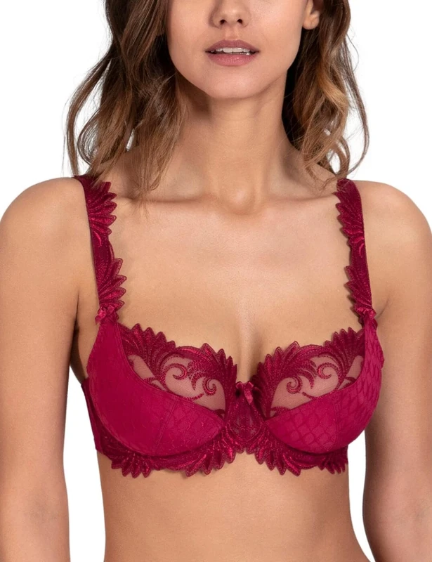Empreinte Thalia Underwired Microfibre Low-Necked Bra (32C, Sangria)
