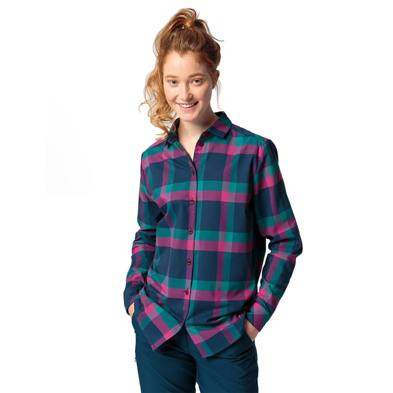 VAUDE Women's Farsund III Outdoor Blouse Shirt, Dark Sea, 16